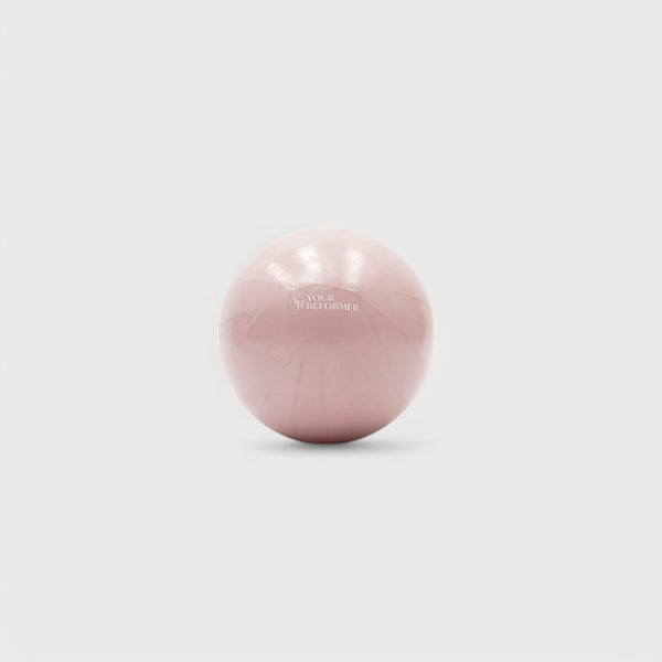Blush Pink Pilates Ball - Front Angle with Logo | Your Reformer