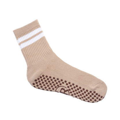 Grip Crew Socks Mocha Colorway