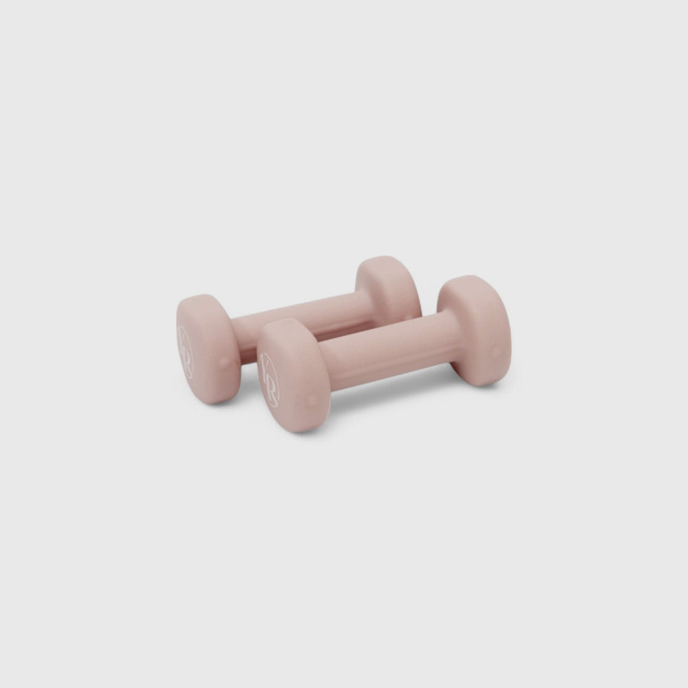 Blush Pink Pilates Hand Weights - Side Angle | Your Reformer