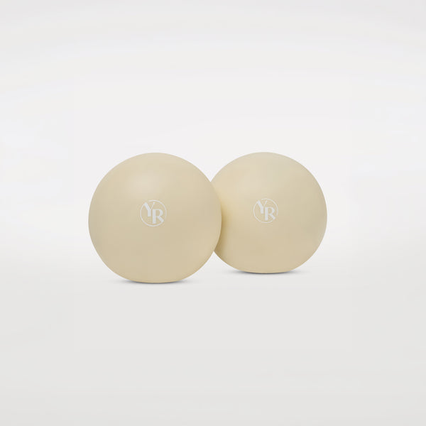 Beige Pilates Toning Balls Pair - Front View | Your Reformer