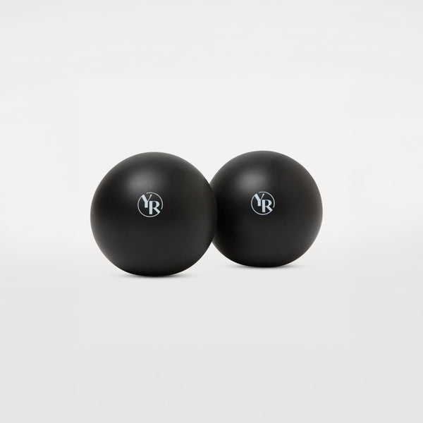 Black Pilates Toning Balls Pair - Front View | Your Reformer